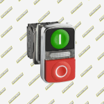 PULSADOR RASANTE DOBLE LED 1NA/ANC PILOTO