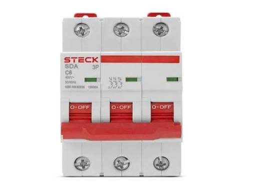 Imagen TNS 0705120-B02 BREAKER RIEL 3X6 AMP 6KA STECK - Imagen 1