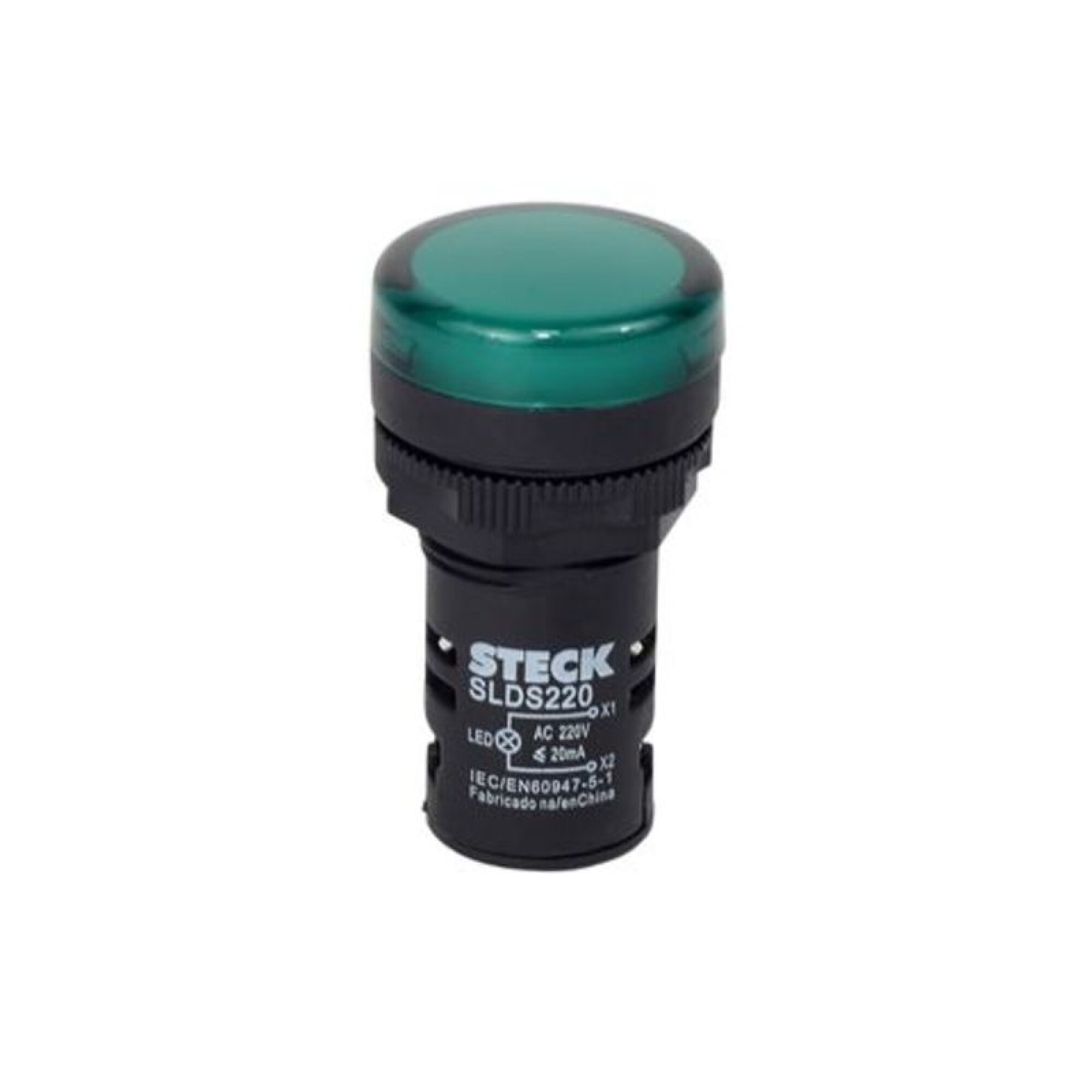 Imagen TNS 0601080-B PILOTO ELECTRONICO VERDE 22MM 110/220V STECK - Imagen 1